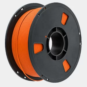 orange filament spool with scale markings